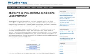 eSelfserve @ www.eselfserve.com || online Login Information - My ...