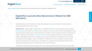 Digital River Launches New MyCommerce Website for SMB Merchants