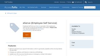 eServe (Employee Self Service) | Access Tufts