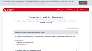 Consultation and Job Placement Bundesagentur für Arbeit