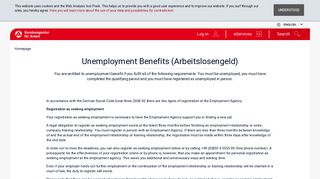 Unemployment benefits Bundesagentur für Arbeit