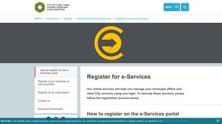 Register for e-Services - City of Cape Town