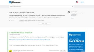 How to sign into IRS E services - Accountants Community