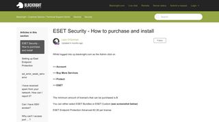 ESET Security - How to purchase and install – Blacknight - Customer ...