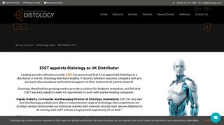ESET appoints Distology as UK Distributor | Distology