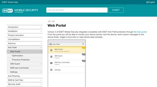 Web Portal | ESET Mobile Security | ESET Online help