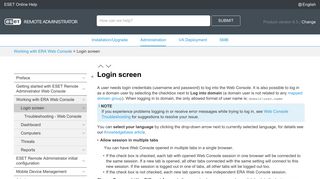 Login screen | ESET Remote Administrator | ESET Online Help