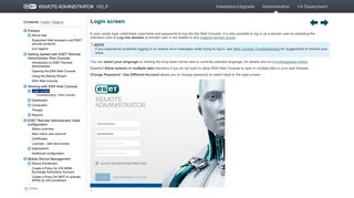 Login screen - ESET Remote Administrator - Administration Guide