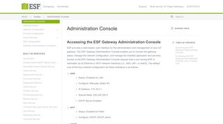 Administration Console - Everyware Software Framework (ESF)