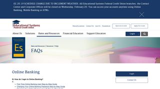 Online Banking FAQs | Educational Systems Federal Credit Union