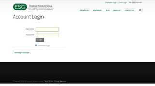User Log In - Employer Solutions Group