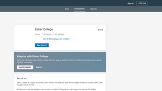 Esher College | LinkedIn