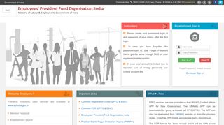 EPF Employer Portal - EPFO: Home - Employees Provident Fund