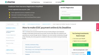 How to make ESIC payment online & its Deadline - ClearTax