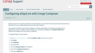 Configuring eSignLive with Conga Composer - Conga Support