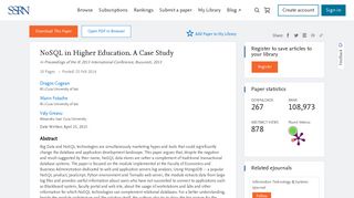 NoSQL in Higher Education. A Case Study - SSRN papers