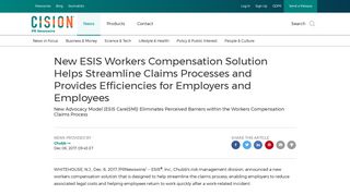 New ESIS Workers Compensation Solution Helps Streamline Claims ...
