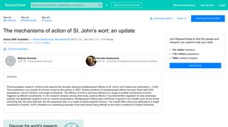 (PDF) The mechanisms of action of St. John's wort: an update