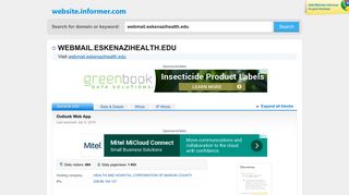 webmail.eskenazihealth.edu at WI. Outlook Web App - Website Informer