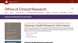 Eskenazi Health Clinical Research Information