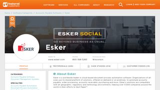 368 Customer Reviews & Customer References of Esker ...