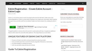 Eskimi Registration - Create Eskimi Account - Eskimi Login