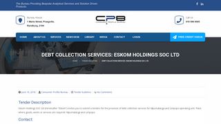 Debt Collection Services: Eskom Holdings SOC Ltd - Consumer ...
