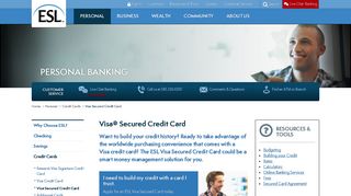 Visa Secured Credit Card | ESL Federal Credit Union