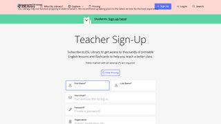 Sign Up – ESL Library