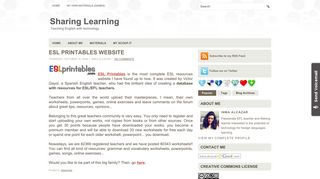 ESL PRINTABLES WEBSITE ~ Sharing Learning