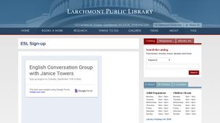 ESL Sign-up – Larchmont Public Library