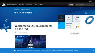 Welcome to ESL Tournaments on the PS4 - PlayStation Forum