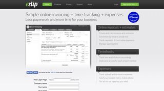 eSlip | Online invoicing, timesheets, expenses.