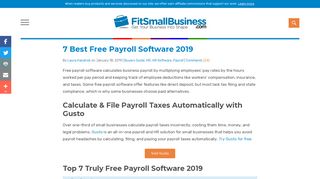 7 Best Free Payroll Software 2019 - Fit Small Business