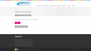 User account | ESN the Netherlands