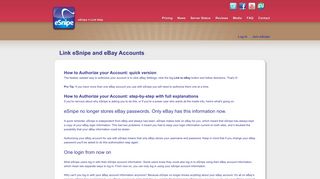 Link eSnipe and eBay Accounts