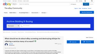 Solved: What should we do about eBay screwing and destroyi... - The ...