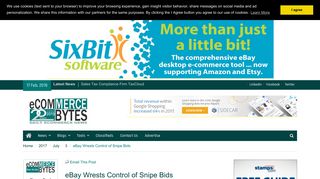 eBay Wrests Control of Snipe Bids - EcommerceBytes