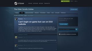 Can't login on game but can on ESO website :: The Elder Scrolls ...
