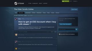 How to get an ESO Account when i buy with steam ? :: The Elder ...