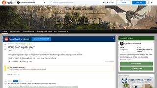 (PS4) Can't login to play? : elderscrollsonline - Reddit