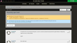 Requesting Login Crash! — Elder Scrolls Online