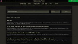 Account - Support | The Elder Scrolls Online