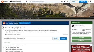 November Daily Log-in Rewards : elderscrollsonline - Reddit
