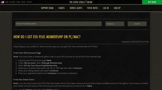 How do I get ESO Plus membership on PC/Mac? - Support | The Elder ...
