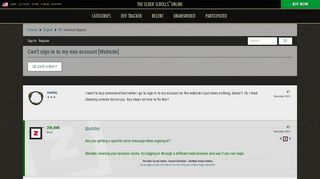 Can't sign in to my eso account [Website] — Elder Scrolls Online