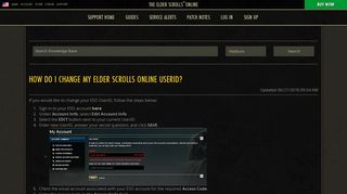 How do I change my Elder Scrolls Online UserID? - Support | The ...