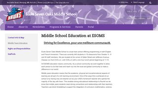 Middle School Education at ESOMS - École Seven Oaks Middle School
