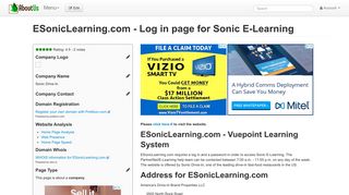 ESonicLearning.com - Log in page for Sonic E-Learning - AboutUs