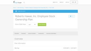Roberts Hawaii, Inc. Employee Stock Ownership Plan | 2017 Form ...